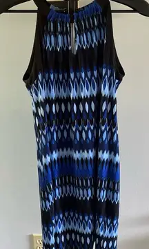 Apt 9 Women's Blue Black Design Halter Top above knee Dress  size‎ medium