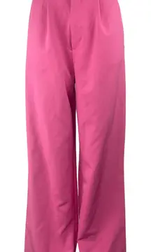 Stradivarius Women's Pink High Rise Pleated Wide Leg Trousers Dress Pants Size 0
