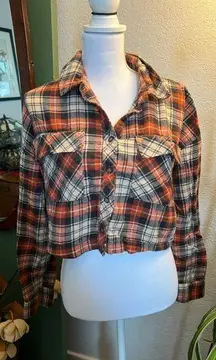 Arizona plaid cropped flannel