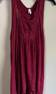 Vanity large burgundy tank top