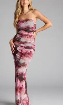 Windsor Strapless Floral Body-con Maxi Dress 