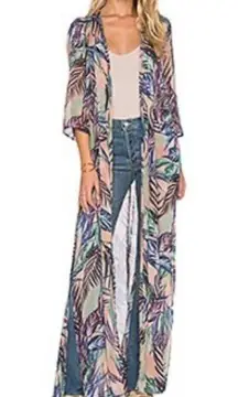 Show Me Your Mumu  Karmyn Cape in Palm Funday Women's size M Duster Festival