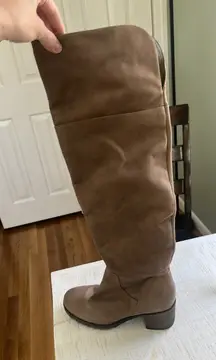Brown knee high boots