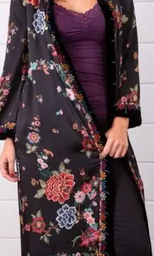 Johnny Was  Velvet-Trim Floral Kimono/Jacket NWT (oversized)