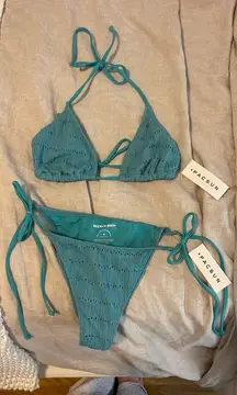 PacSun Teal Eyelit Bikini NWT