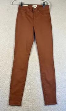 NEW L'AGENCE Java Marguerite Coated High Rise Skinny Jeans Rose/Blush Size 25‎