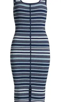 NEW NWT Design History Striped Rib-Knit Tank Dress Blue size Medium
