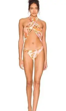 Stone Fox One Piece Azalea Swim Suit in Tropic ize SM New