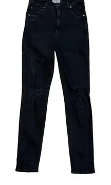 AGOLDE Distressed Super High Rise Skinny‎ Black Jeans Size 25