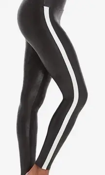 NWT Spanx Faux‎ Leather with White Stripe down the legs. Size women’s small