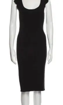 the nines BY HATCH Black Ribbed Flutter Sleeve Midi Dress S Maternity Bodycon