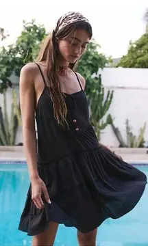 Free People  FP Beach Noelle Mini Dress Black Size XL