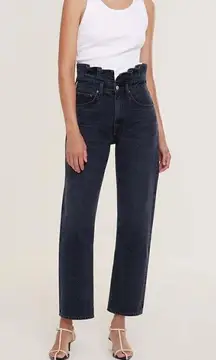 AGOLDE lettuce waist High waist black wash 90's denim jeans size US 29