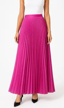 Ontwelfth Skirt Large Pink Pleated Maxi Flowing Feminine Statement Chic
