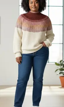 Maurice's Women's XXL Plus Size Ombré Mockneck Pullover Sweater Cozy Fall Chic