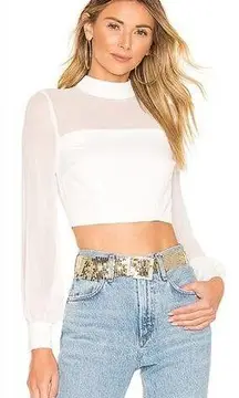 Superdown Kalene Puff Sleeve Top in White Small