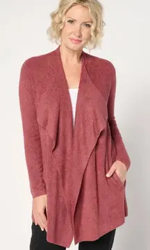 Barefoot Dreams CozyChic Lite Ribbed Island Wrap Cardigan Dark‎ Sienna 3XP