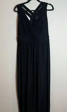 Soma black cross back soft maxi dress