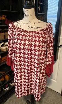 Houndstooth Pattern Off The Shoulder Mini 