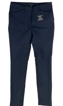 Andrew Marc Womens Size 6 Skinny Pant Navy Stretch Ponte Knit Mid Rise