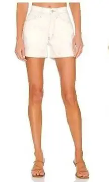 FRAME High Rise Cuffed Jean Shorts Size 29 Denim Ecru Organic Cotton HRCS728