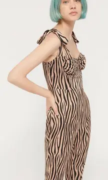 Urban‎ Outfitters Lioness Woman Like Me Tie Jumpsuit Zebra Print Size Small