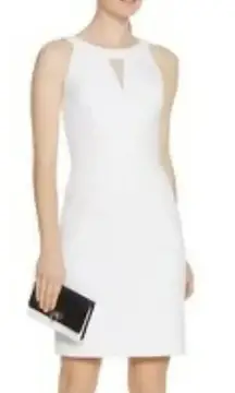 White‎ House Black Market Women's 10 White Halter Sheath Zip-Up Dress