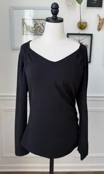 OGL Move Brami Black Wode Long Sleeve Ruched Top L