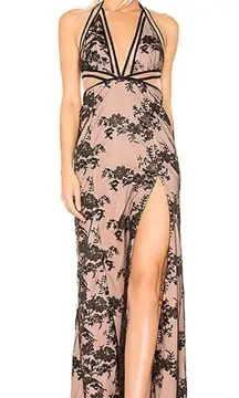 | Marisella Gown in Black and Nude Rose