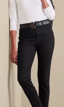 SOFT SURROUNDINGS New Black Fly Front Skinny Ankle Mid Rise Denim Jeans. Sz 12 #