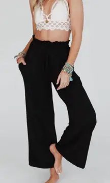 THREE BIRD NEST forever comfy drawstring wide leg pants black size small