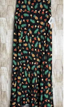 Lularoe Maxi Skirt Size XS Modest‎ Ice Cream Cones Pineapples Watermelon
