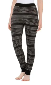Aspen Leggings Large Gray Fair Isle Print Sweater Knit Soft Warm Winter Cozy