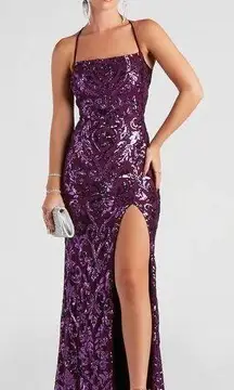 Lana Sequin Mesh Formal Dress