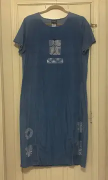 Blue Cactus Women’s Maxi Denim Tribal Southwestern 2X Dress.         2594