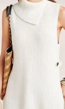 Anthropologie Alexia Split Neck Tunic cream off white womens sz L