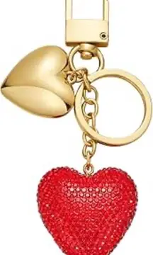 Leith Glittering Red Heart Bag Charm