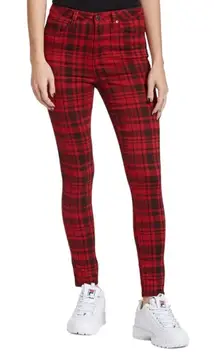 YMI🦎High-Rise Plaid Skinny Pants🌵