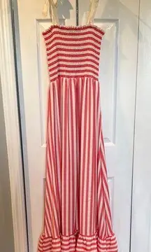 Summersalt Red and White Striped Maxi Dress