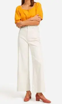 Everlane  The Summer Wide Leg Jeans High Rise Lightweight Cotton White 30 NWT