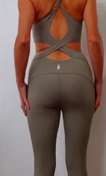 FP Movement Women’s Sage Green Back It Up Onesie Cut Out XS NWOT