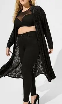 Torrid  Velvet Burnout Kimono Skull Print Plus Size 4X NWT