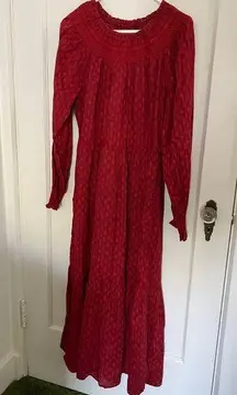 Universal Thread Goods Burgundy Prairie Tiered Maxi Dress NWT
