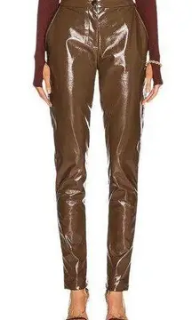 ALIX NYC Faux Patent Leather Loring Pant Acorn Size 6 NWT