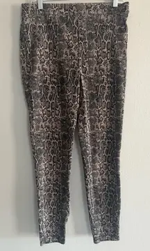 SPANX Snake Print Leggings/pants Black Brown stretch pockets large Boho cowgirl‎