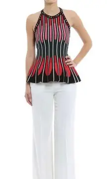 M Missoni Halter Neck Multi-color Striped Size 42 (Medium) Knit Tank Top.