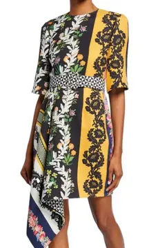 OSCAR DE LA RENTA Floral wool runway day dress tunic sz 8 floral multi color