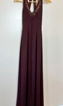 SALE! Brown DJ Nights Beaded Halter Long Gown Y2K Size 3/4 EUC