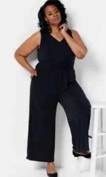 J Jason Wu Regular City Knit‎ Sleeveless Black Jumpsuit Size 1X Like New