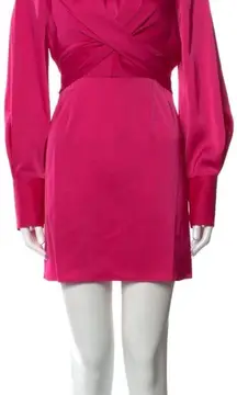 Hot Pink Crosshill Long Sleeve Mini Dress